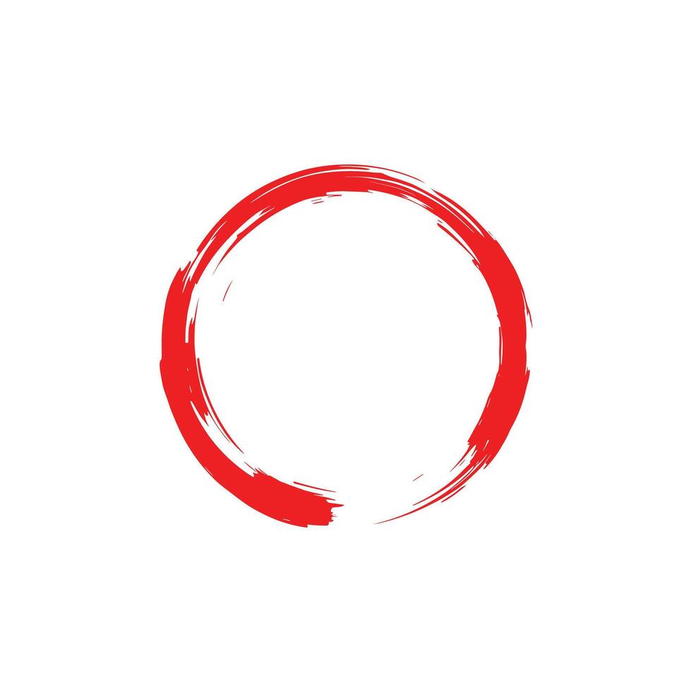 Red enso symbol, Circle brush stroke, Zen Enso vector