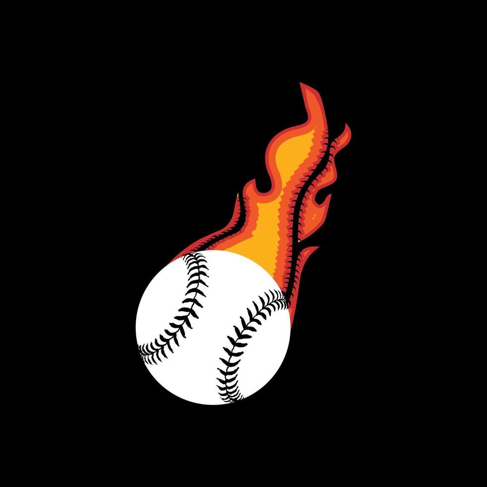 Baseball on Fire, Baseball with Flames, Fireballs, base ball vector