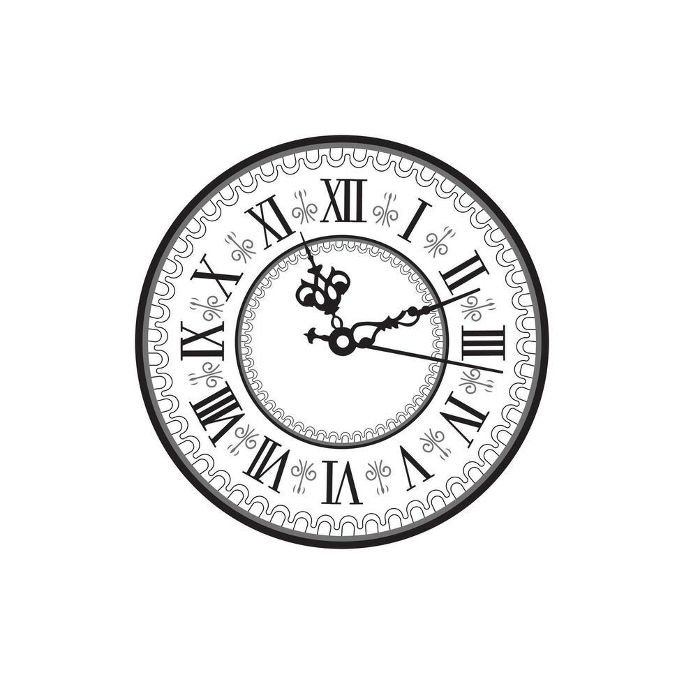 Roman numeral clock, roman clock vector