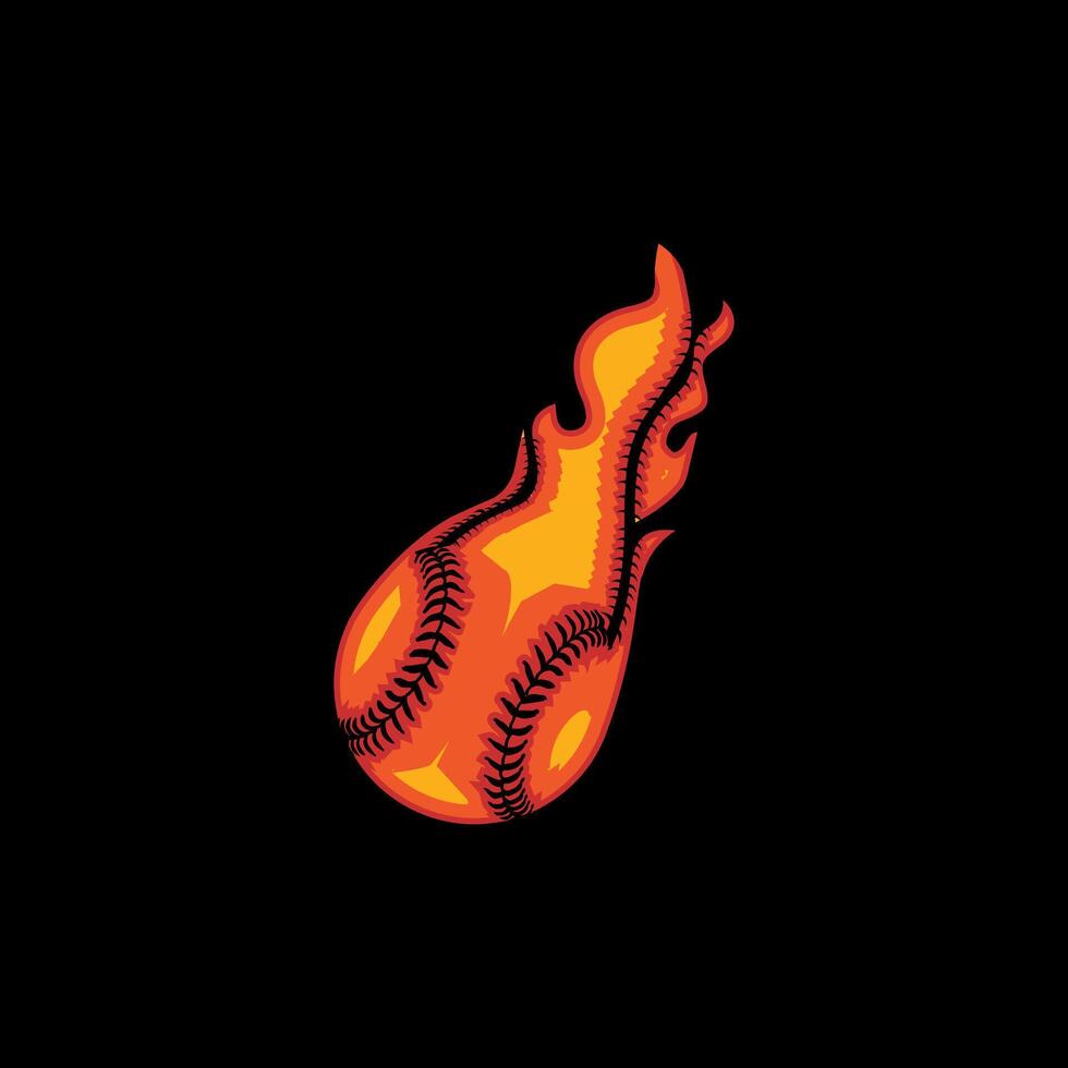 fire on baseball, Baseball with Flames, Fireballs, flaming baseball vector