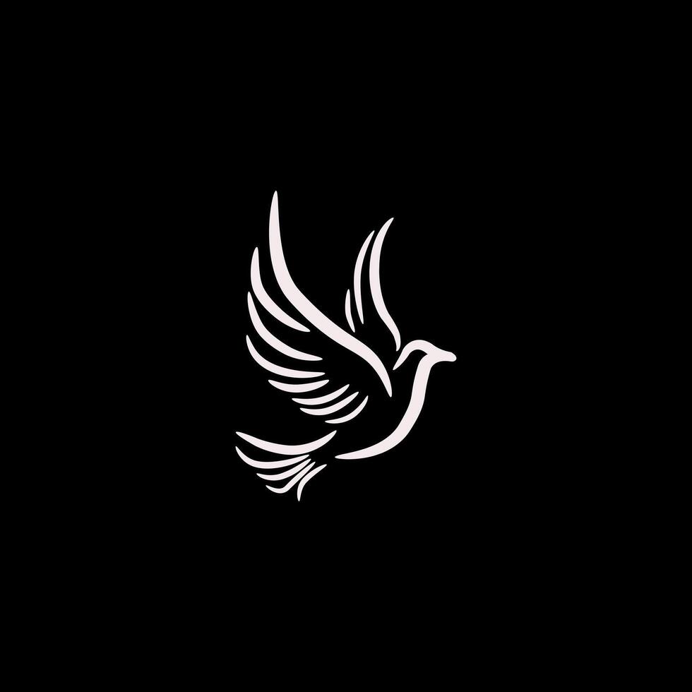 Minimal line Bird Design, Bird design, Bird Logo, Bird icon, Birdlogo design jf vector
