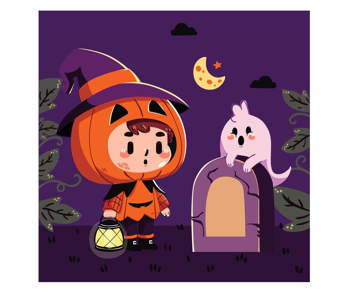 Hand Drawn Halloween Illustration vector