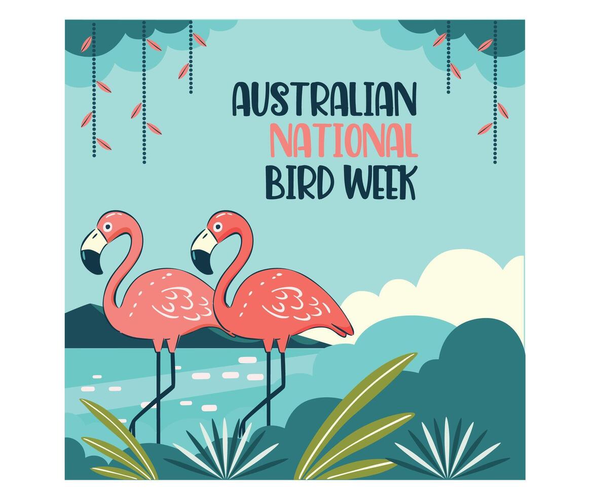 Hand Drawn Australian National Bird Week vector