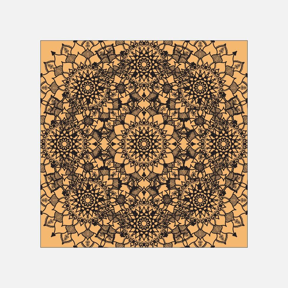 hand drawn indian ornament mandala on background style. vector