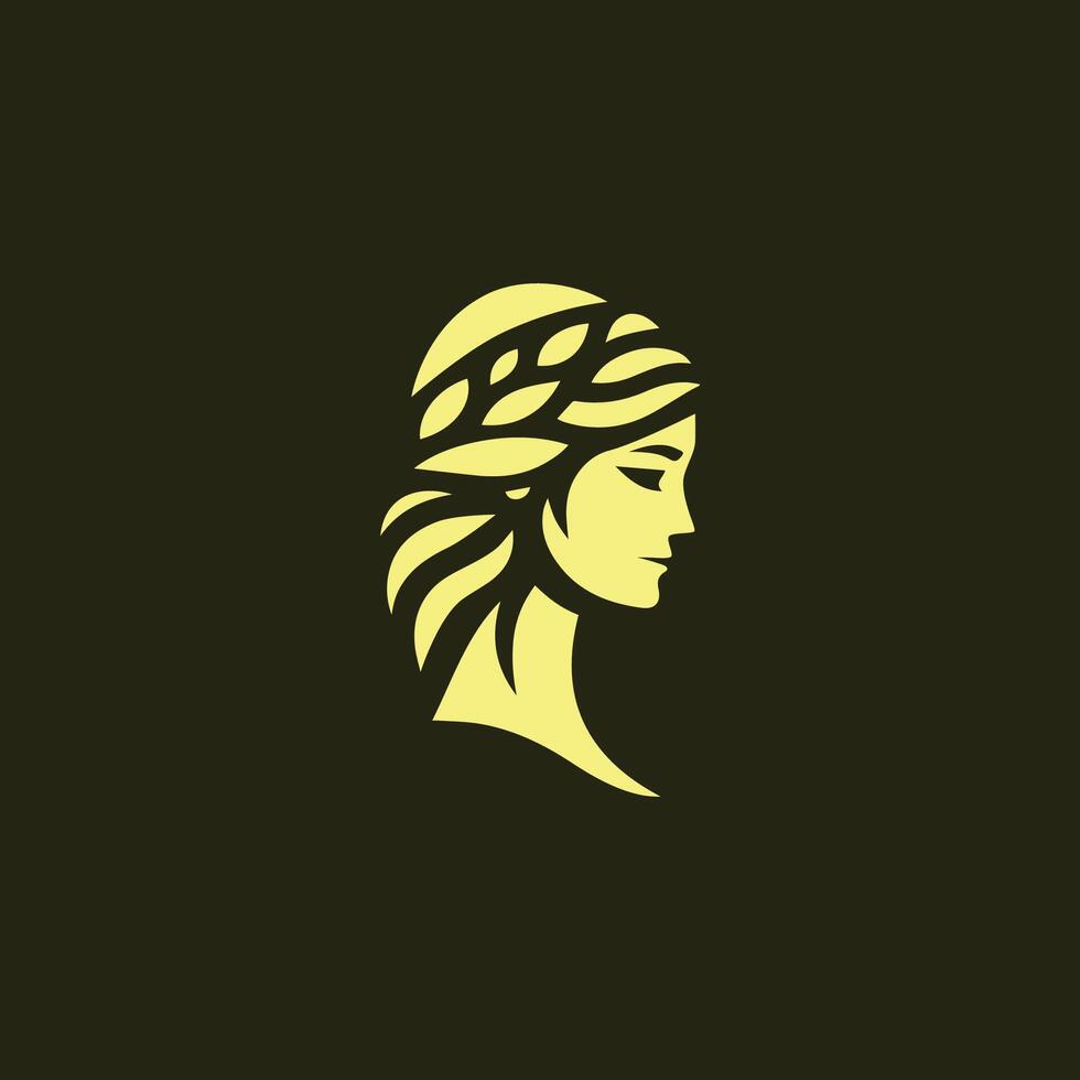 Greek lady logo vector