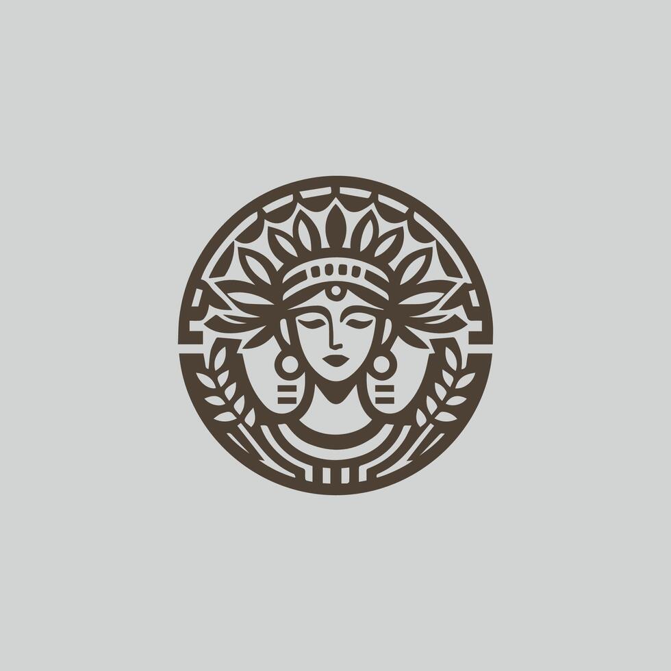 Indian american lady logo vector