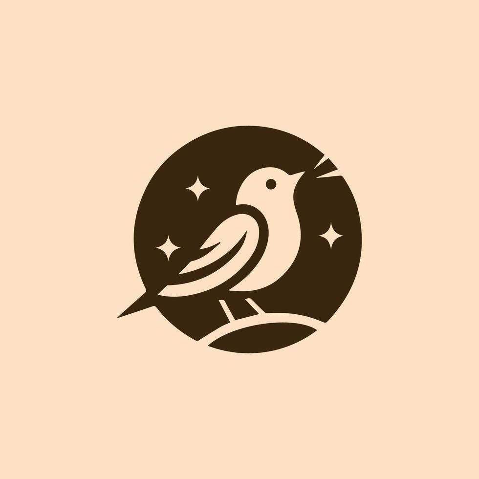 Minimalist bird logo vector