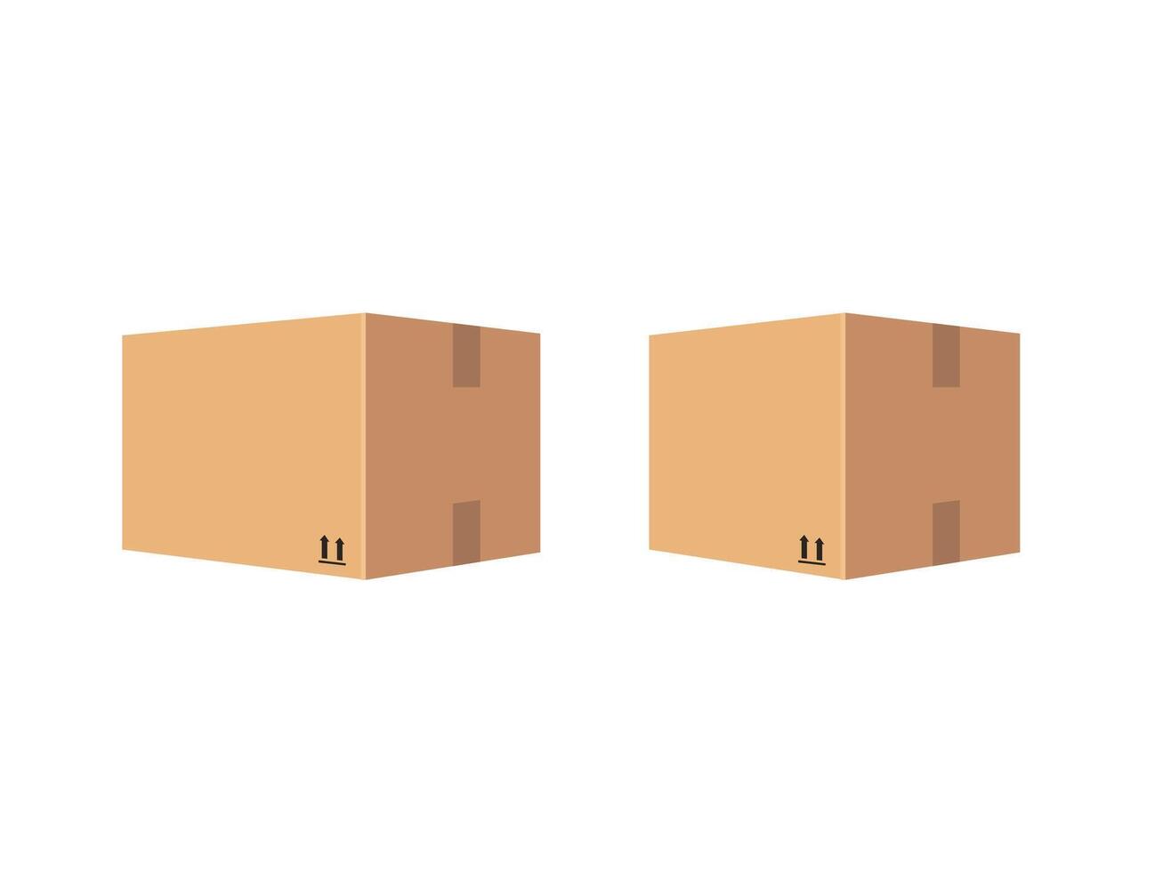 Set of cardboard boxes illustration vector