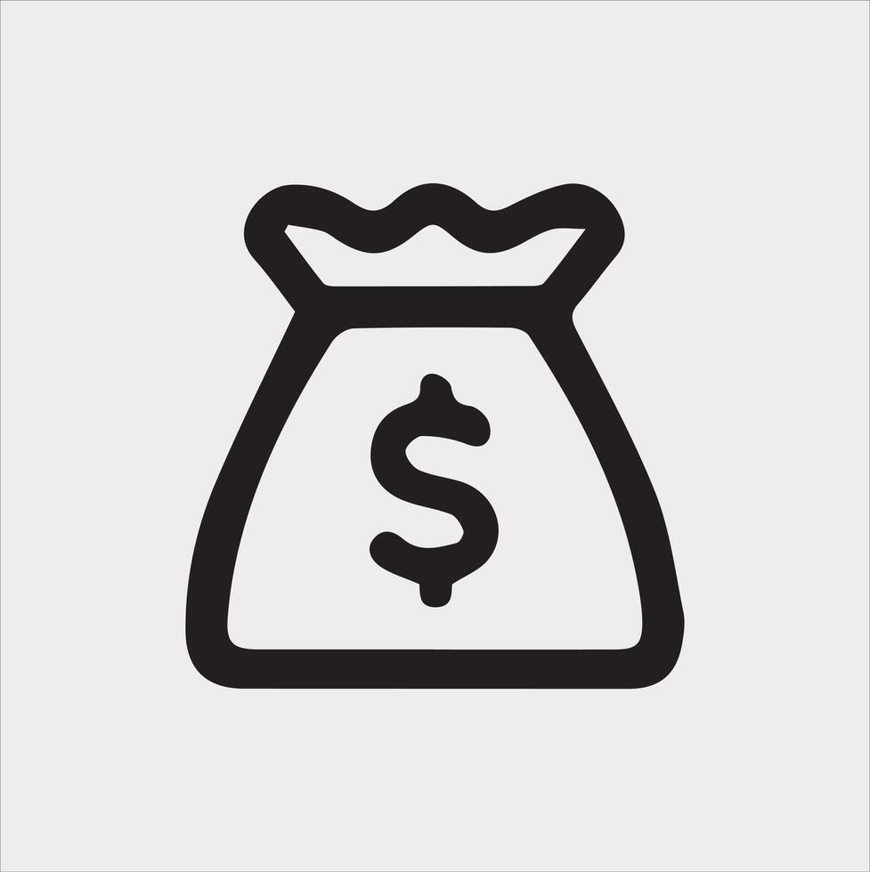 Modern Money Bag Silhouette Ideal for Banking and Business Graphics vector