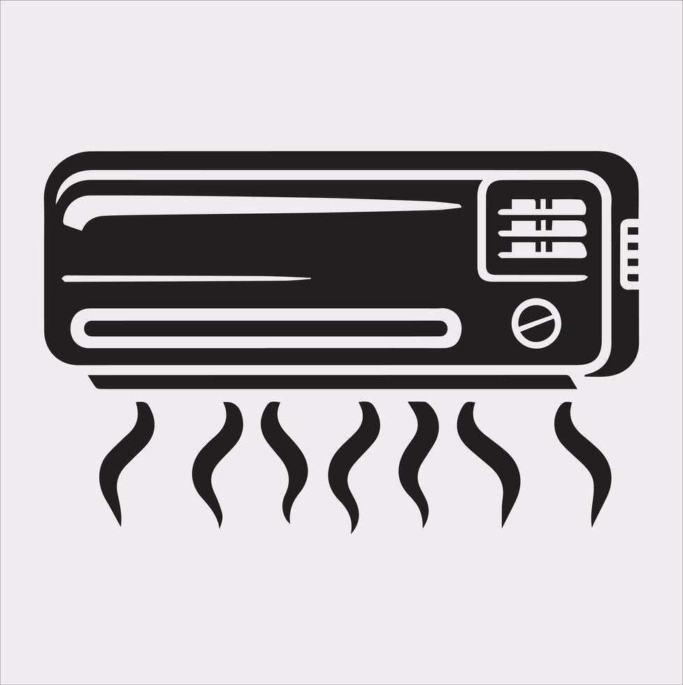 Professional-Grade Air Conditioner Silhouette Illustration vector