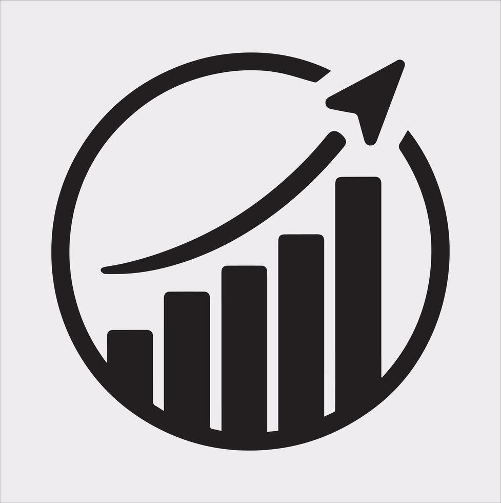 Stylish Bar Chart Illustration for Business Growth Analysis vector