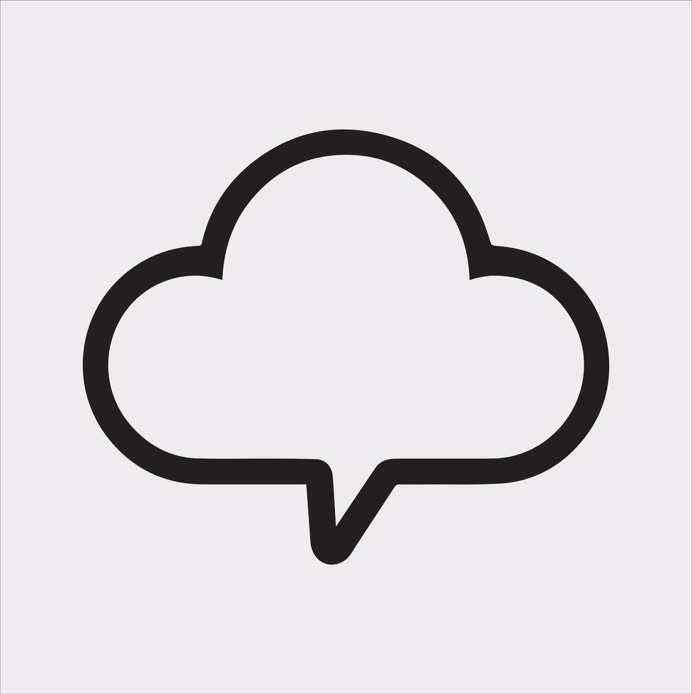 Abstract Cloud Chat Silhouette on Clean White vector