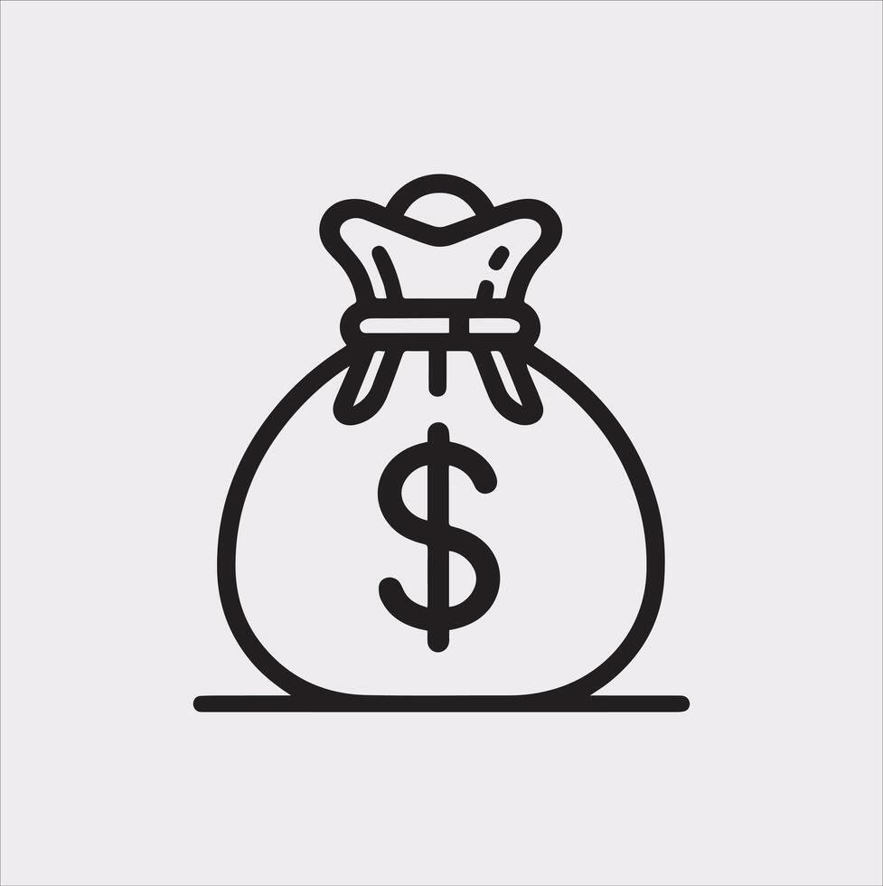 Minimalist Money Bag Silhouette Ideal for Finance Projects vector