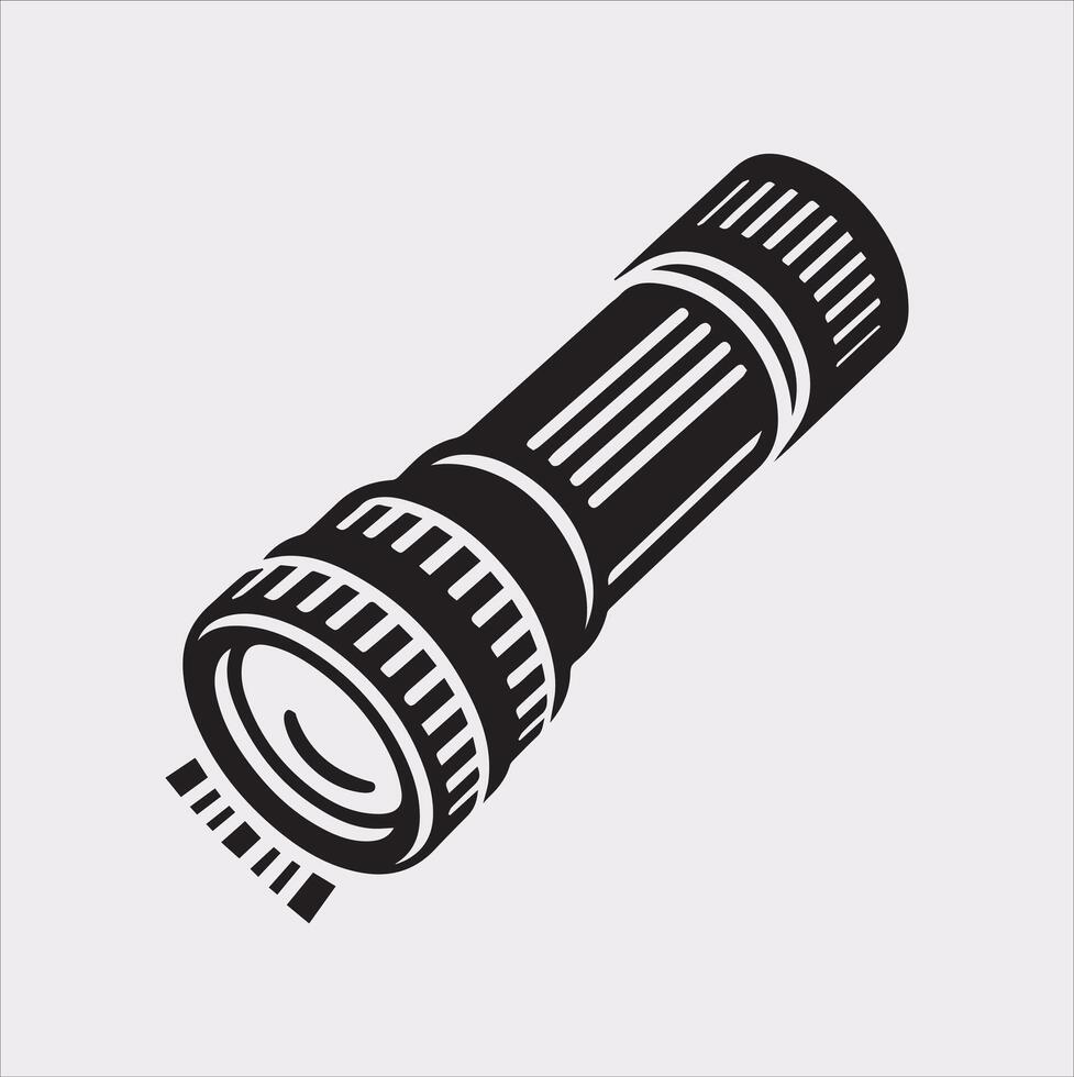 Classic Flashlight Silhouette Illustration for Various Projects vector