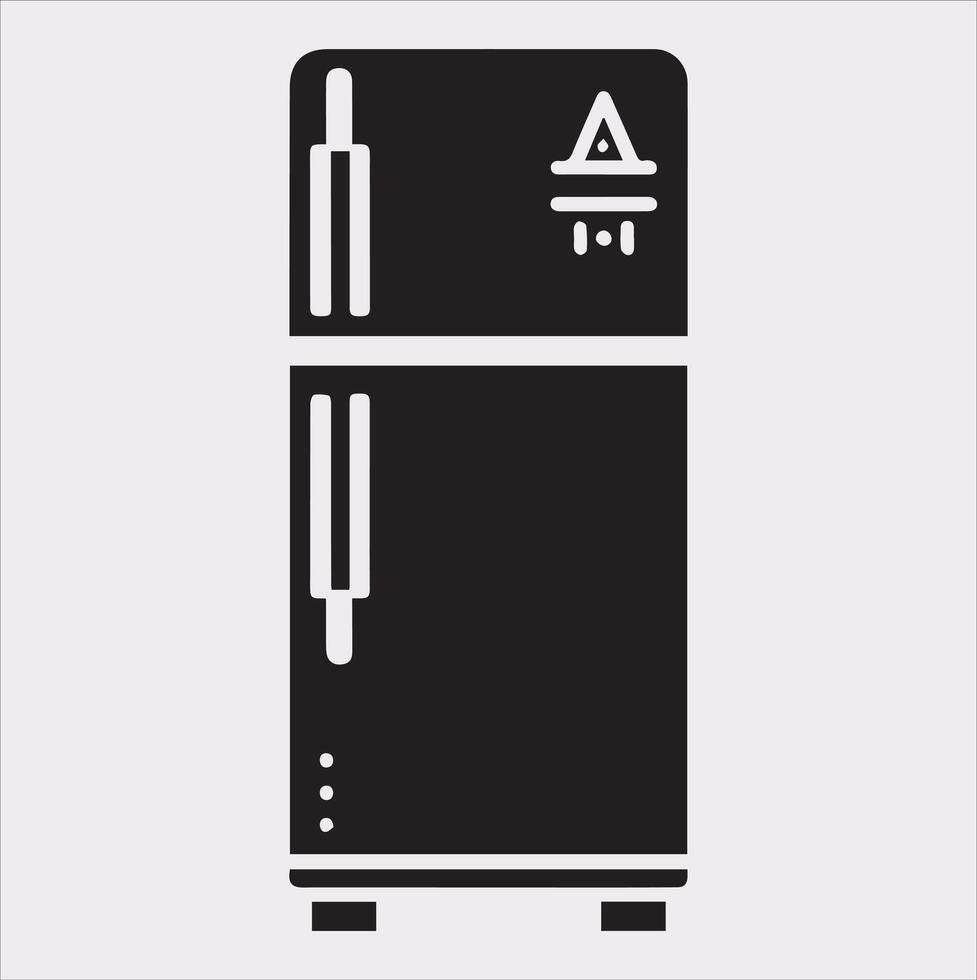 Minimalist Charm Freezer Refrigerator on White Background vector