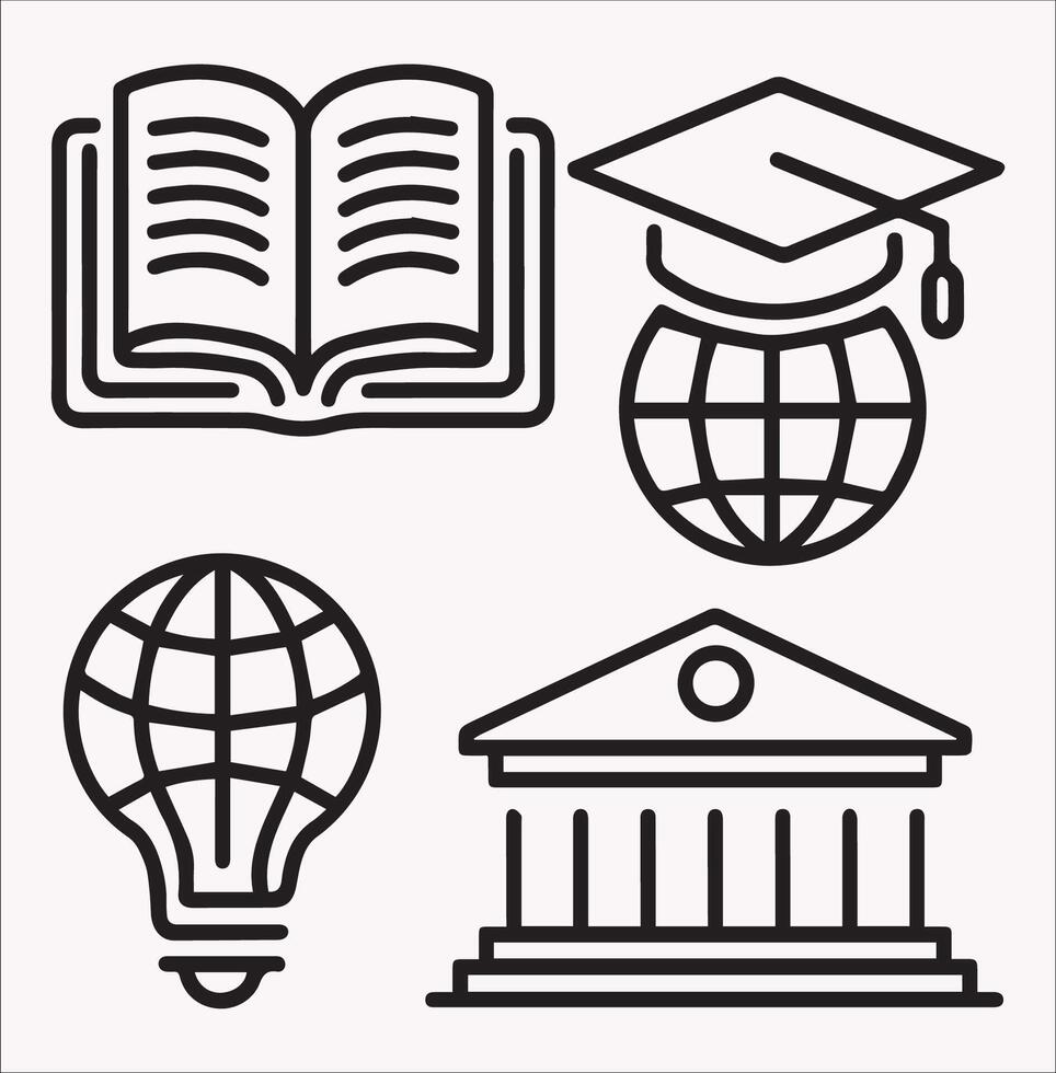 Educational Event Icons Celebrate International Day of Education vector