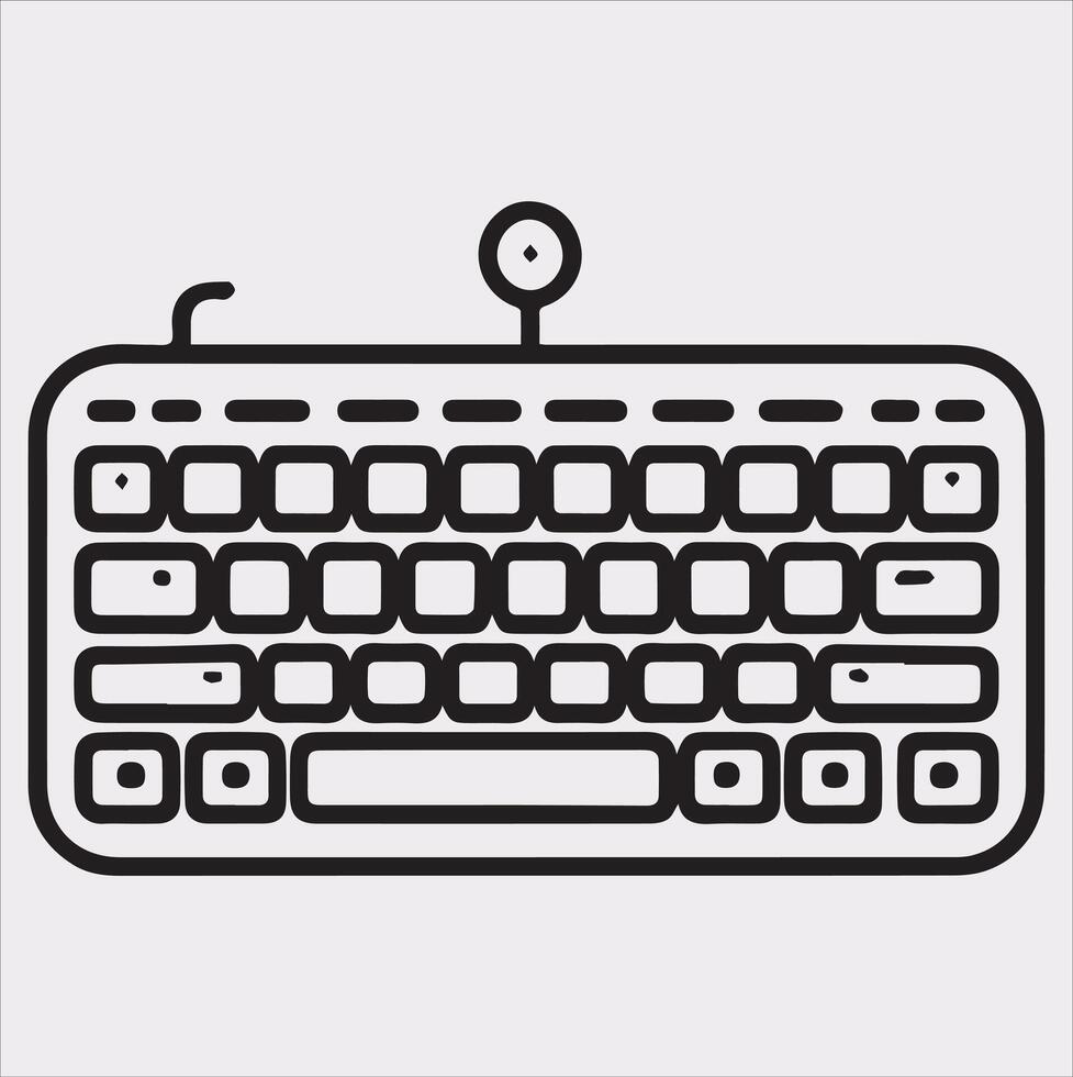 Editable Computer Keyboard Silhouette for Graphic Designers vector