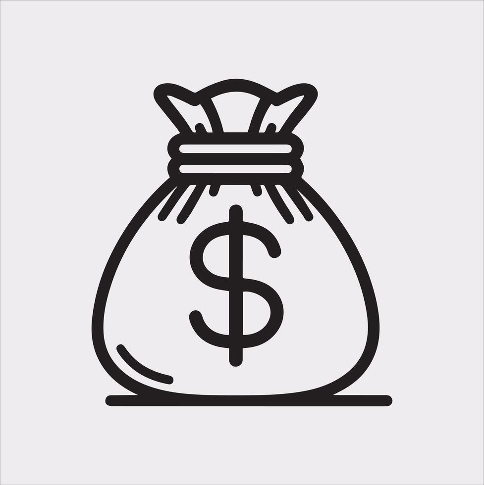 High-Quality Money Bag Silhouette on a white background vector