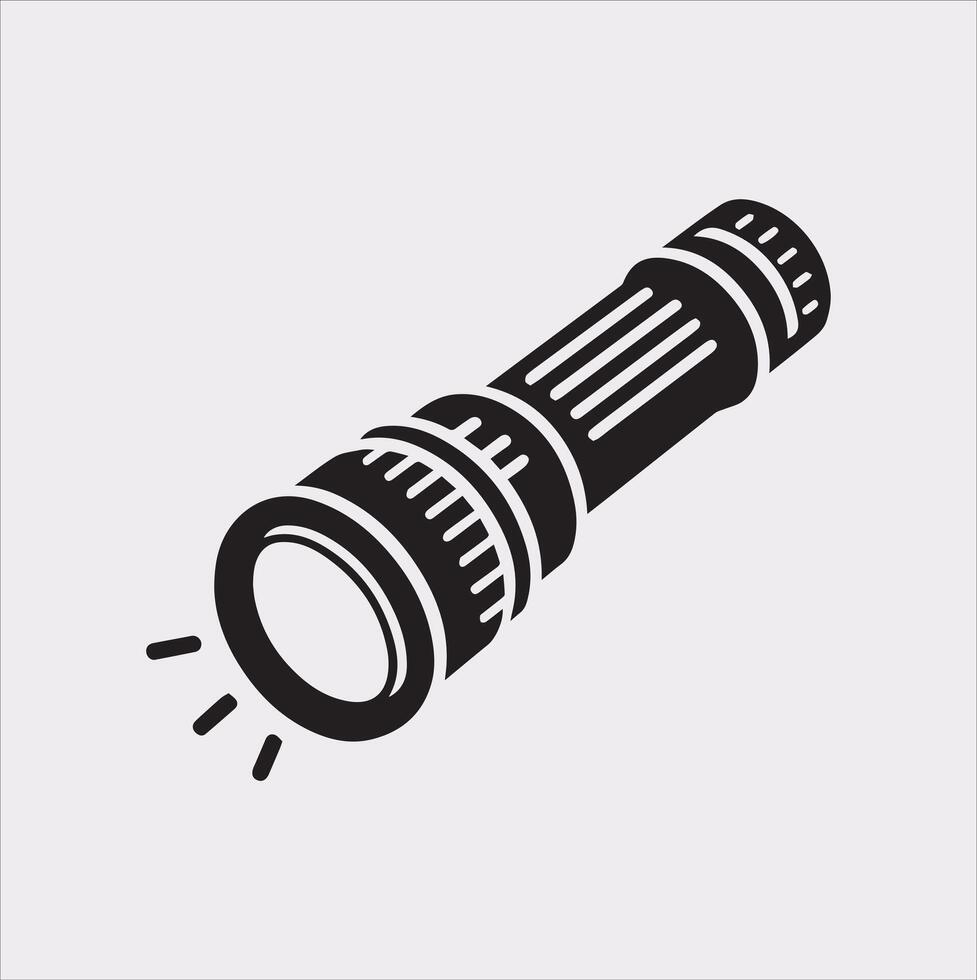 Flashlight Silhouette Illustration on White Background vector