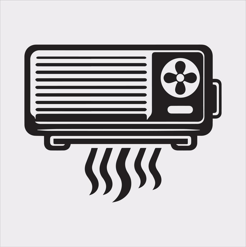 Air Conditioner Silhouette Ideal for Educational Materials vector