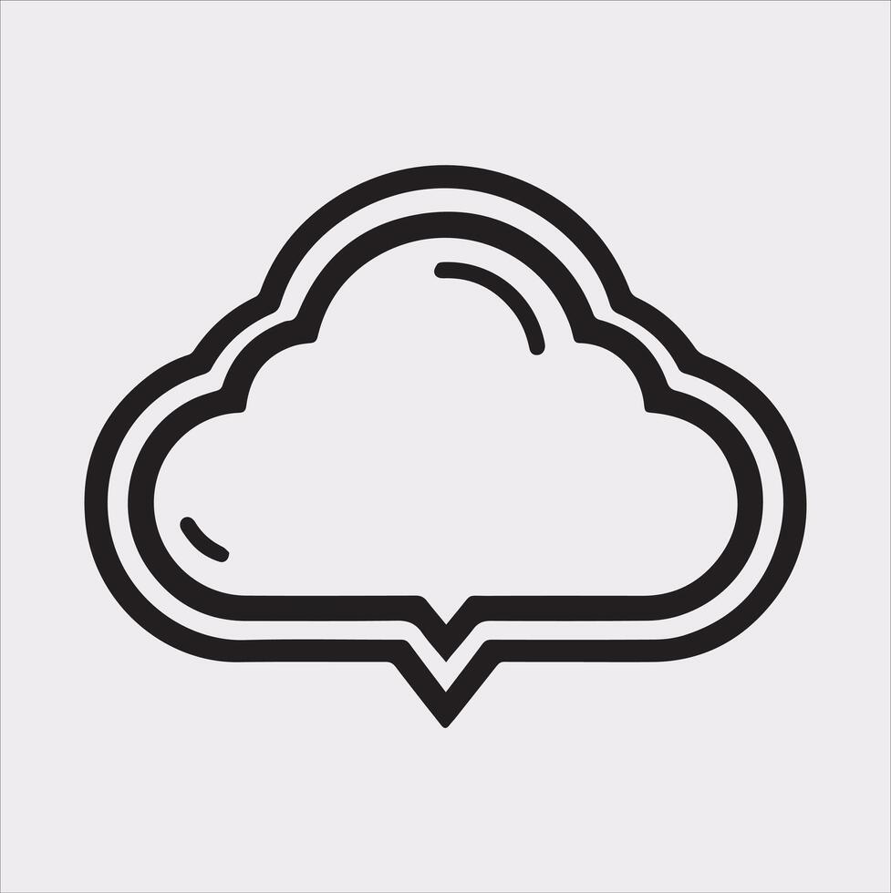 Cloud Chat Silhouette on White Background vector