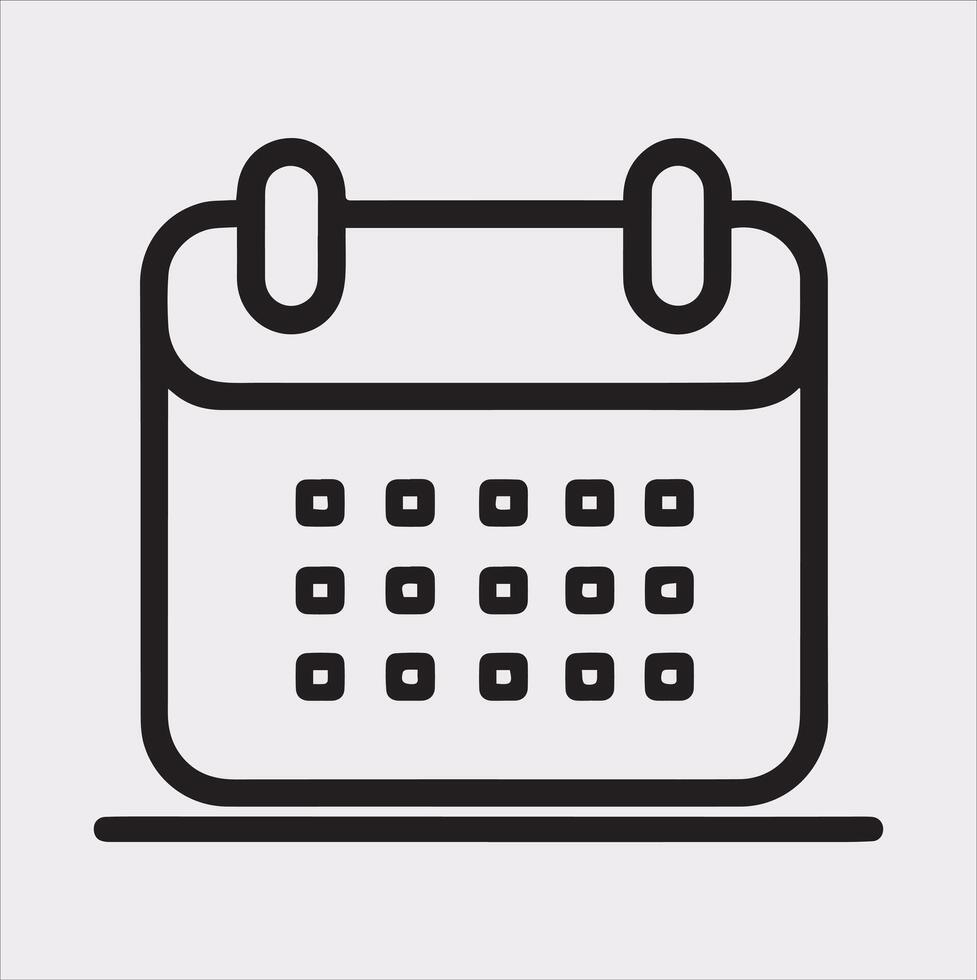 Minimalist Calendar Silhouette on White Background vector