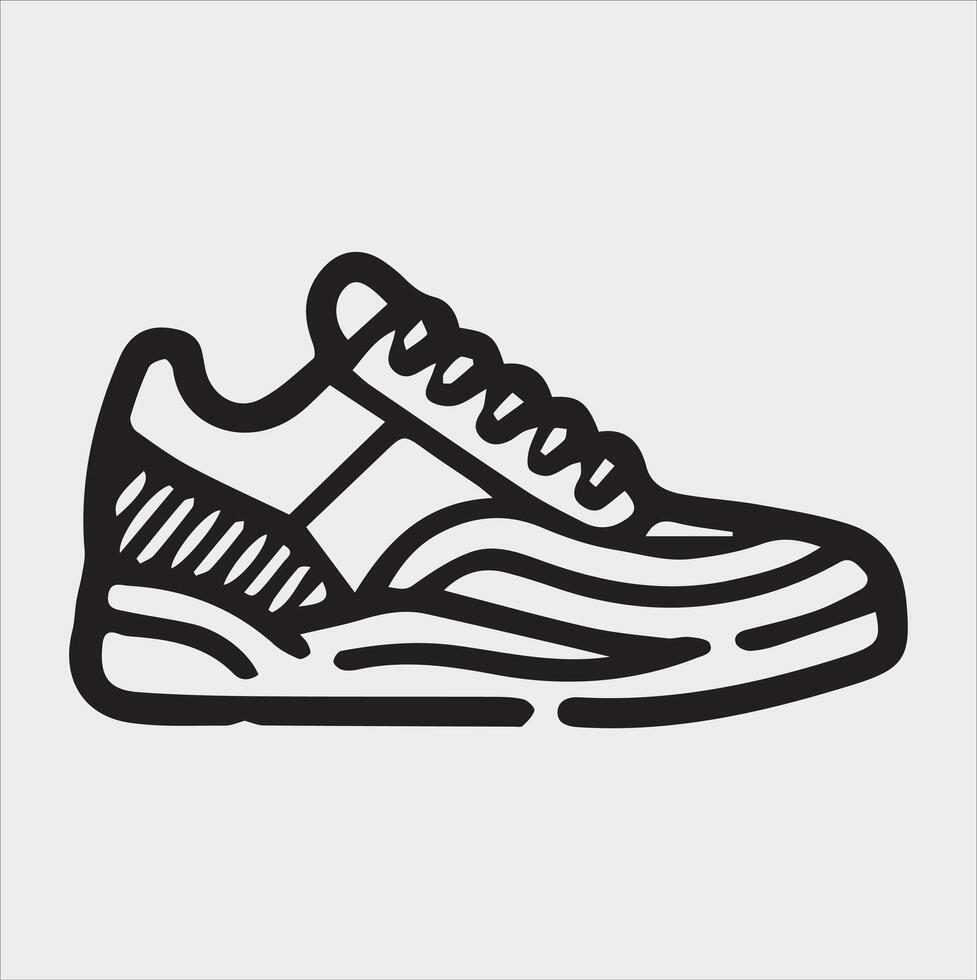 Stylish Boot Silhouette Illustration on White Background vector