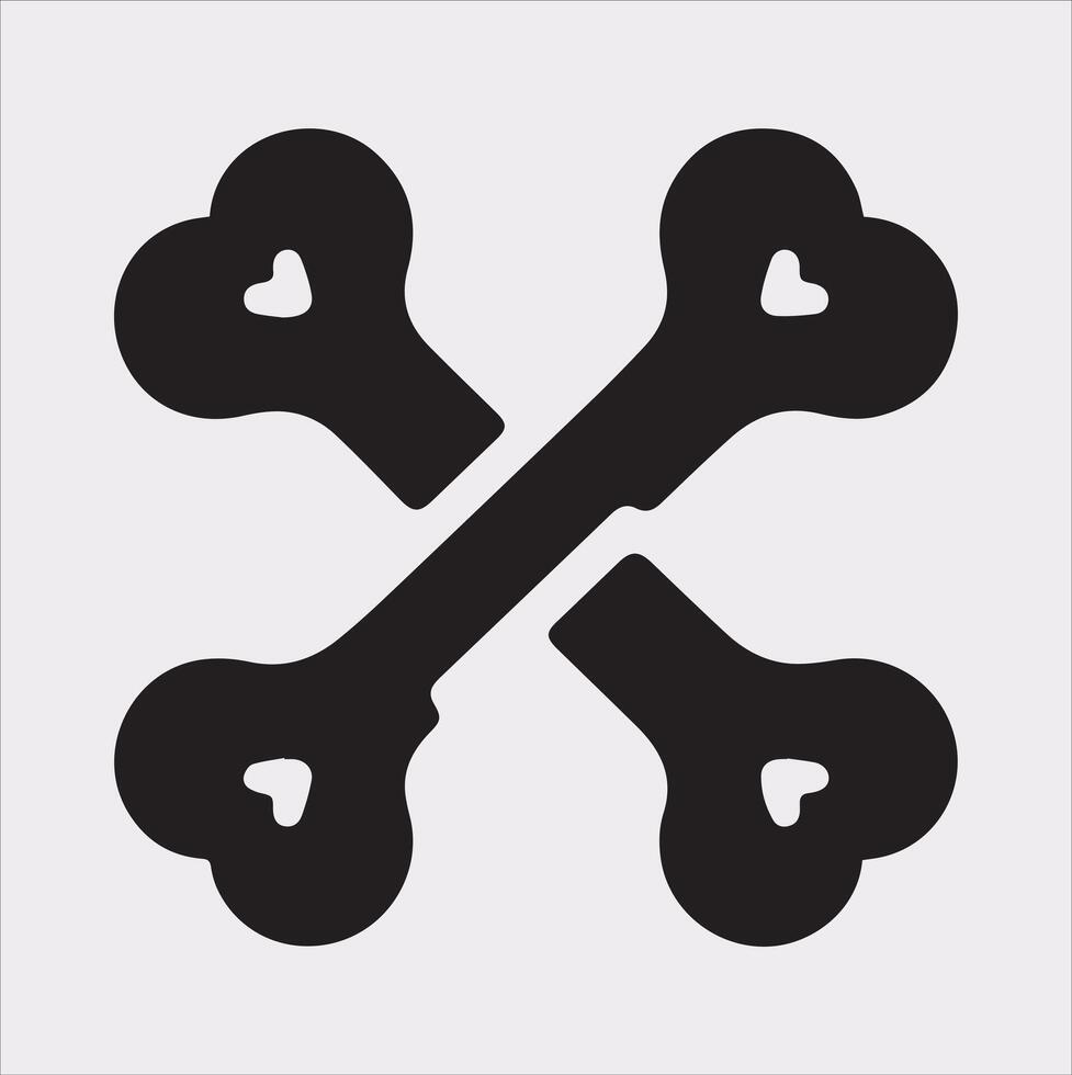 Simple Bone Silhouette on a White Background vector