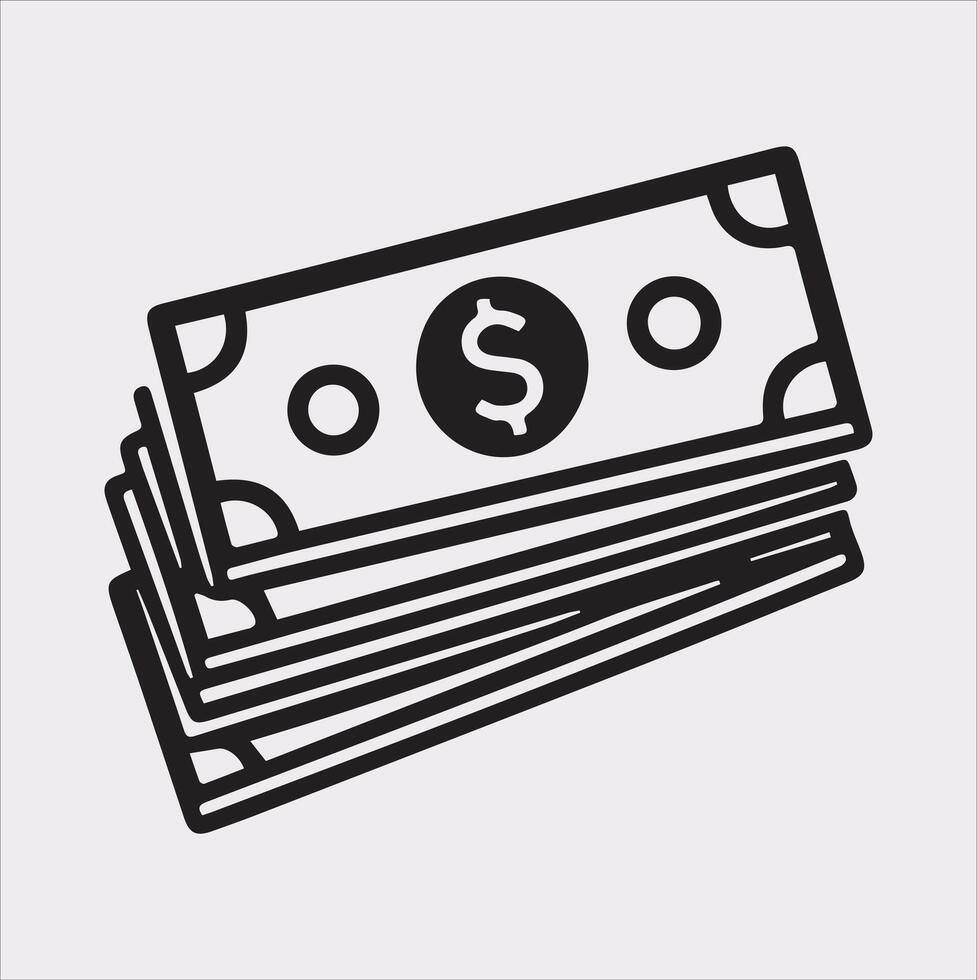 Clean and Simple Banknote Silhouette Design vector