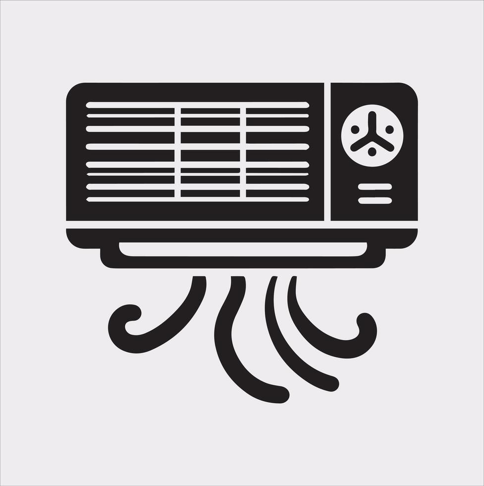 Versatile Air Conditioner Silhouette for Digital Projects vector