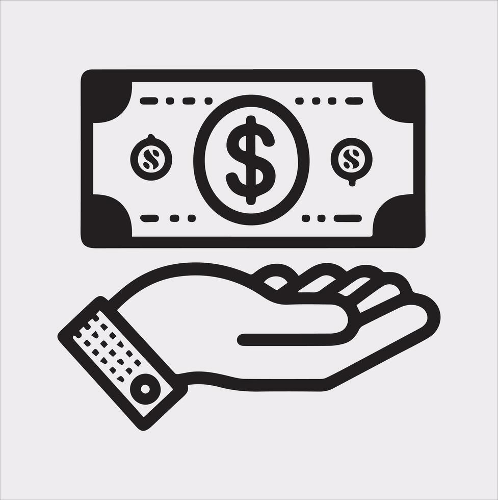 Professional Banknote Silhouette on White Background vector