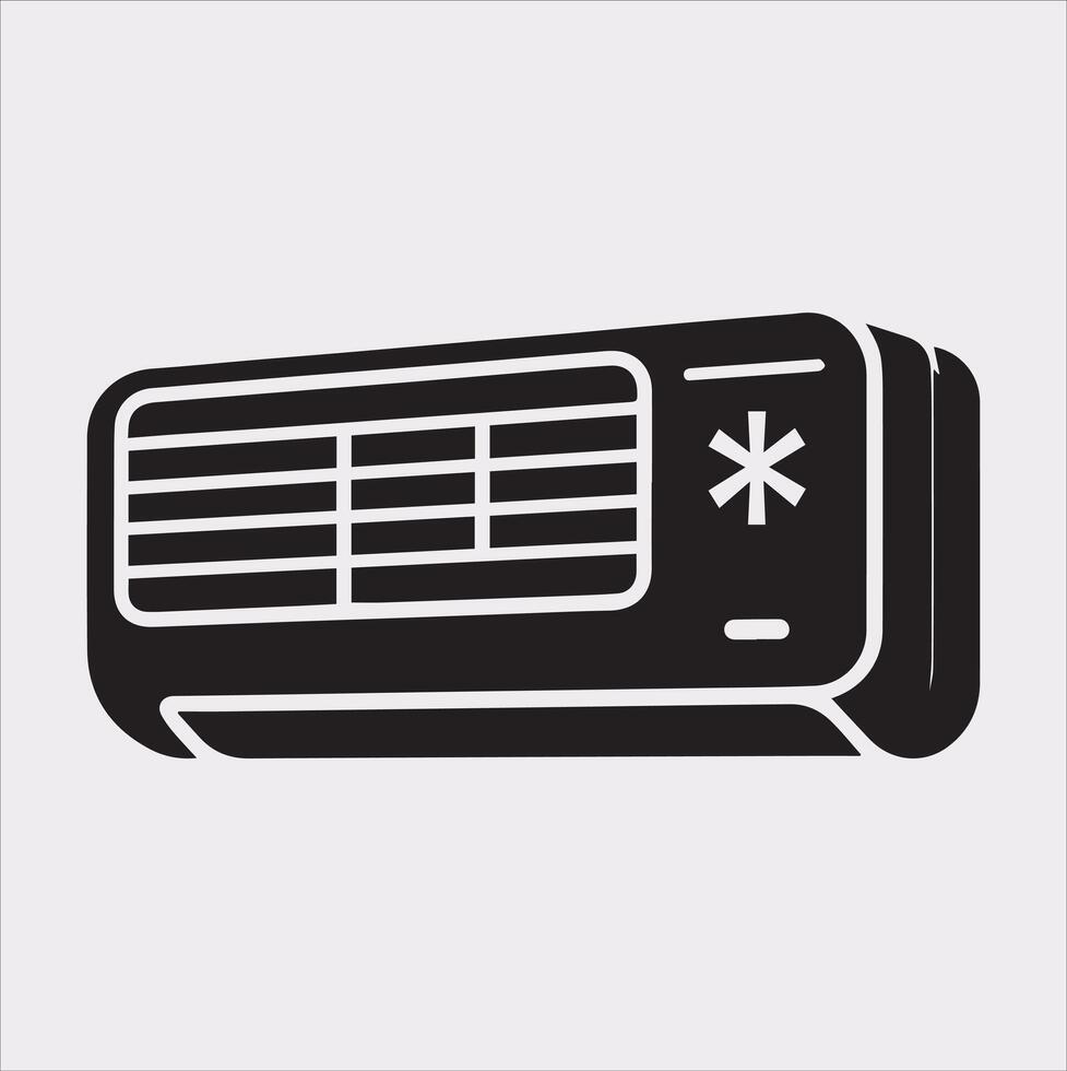 High-Quality Air Conditioner Silhouette Illustration vector