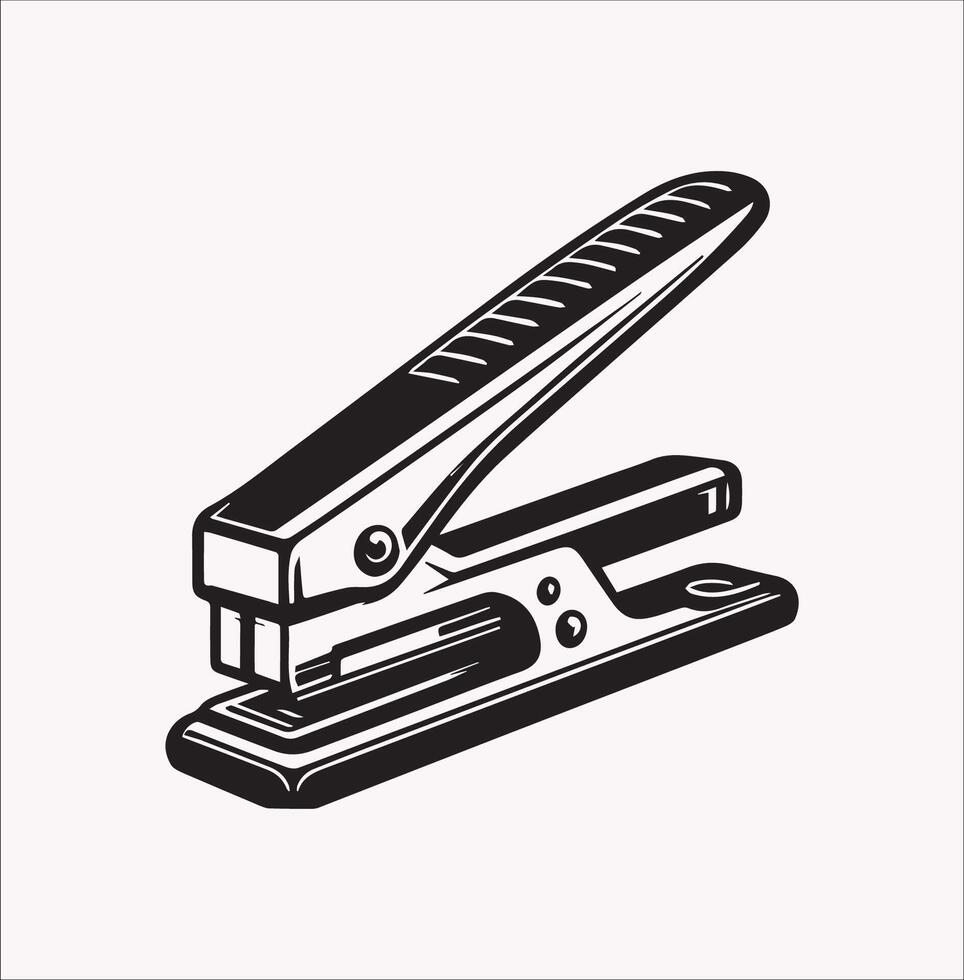 Stylish of Office Stapler Curved Jaws and Extraction Tool Design vector