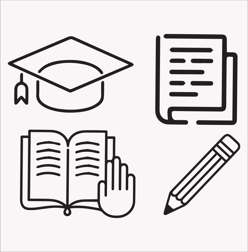 Stylish Icon Set Illustrating the International Day of Education vector