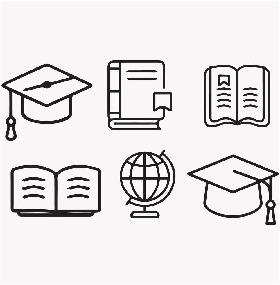 Icons for International Day of Education Celebrations on White Background vector