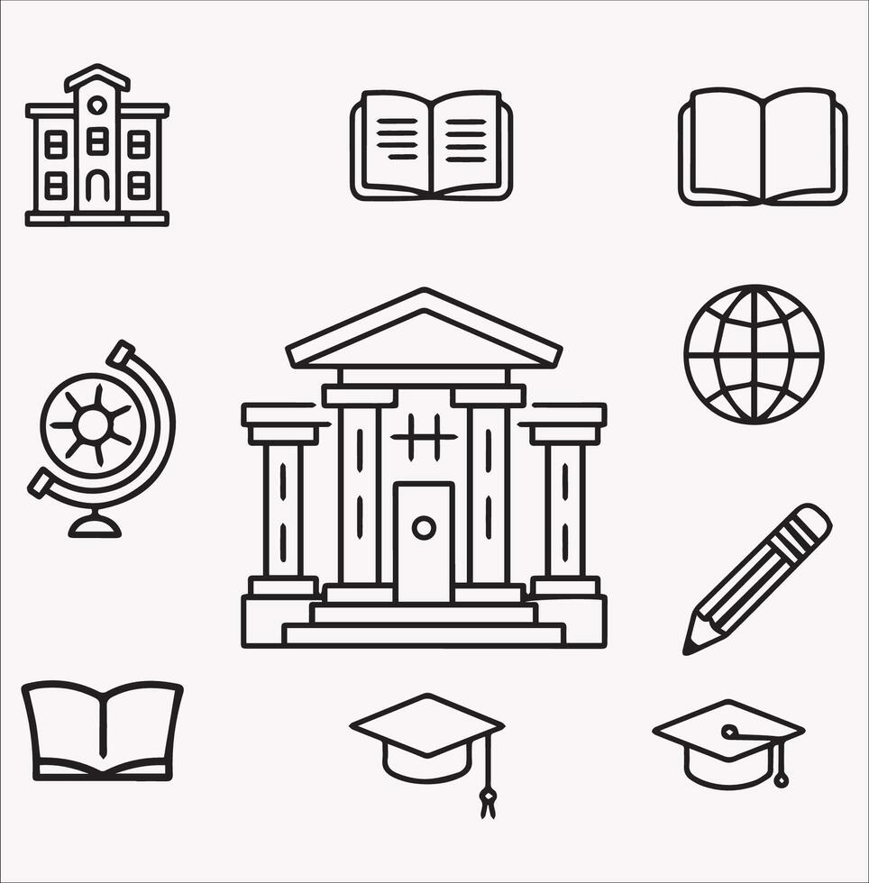 International Day of Education Vibrant Icons for Your Designs vector