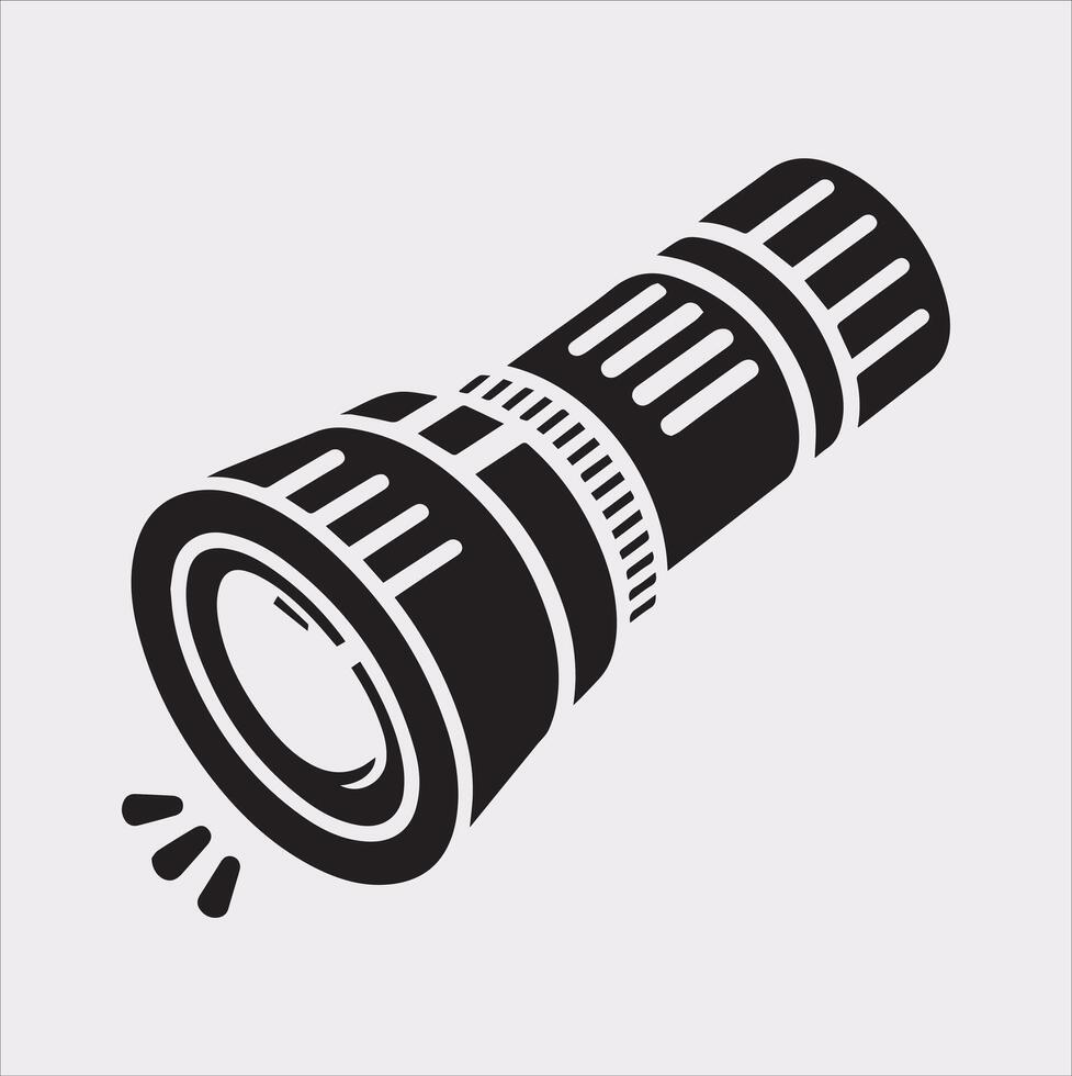 Unique Flashlight Silhouette for Graphic Design Needs vector