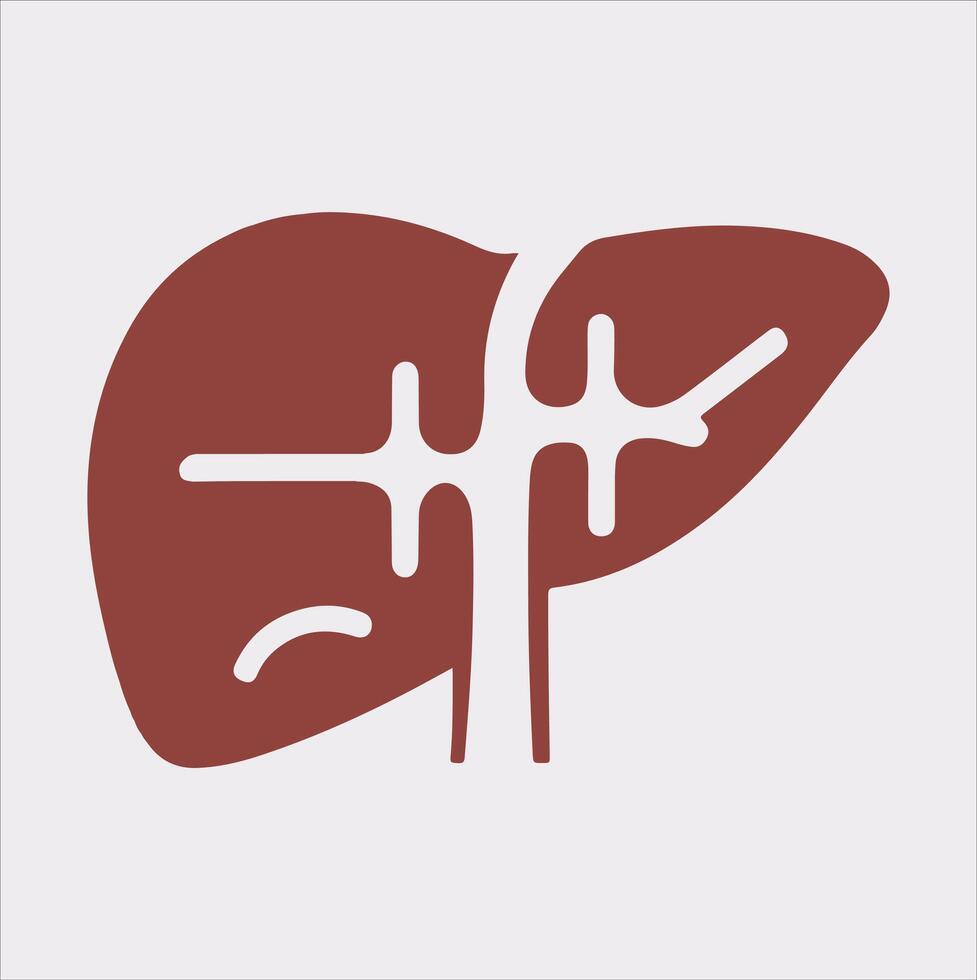 Minimalist Liver Silhouette on a White Background vector