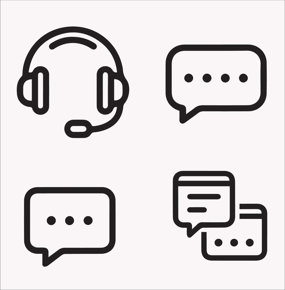 Icons for Contact Methods Clean Illustrations for Easy Use vector