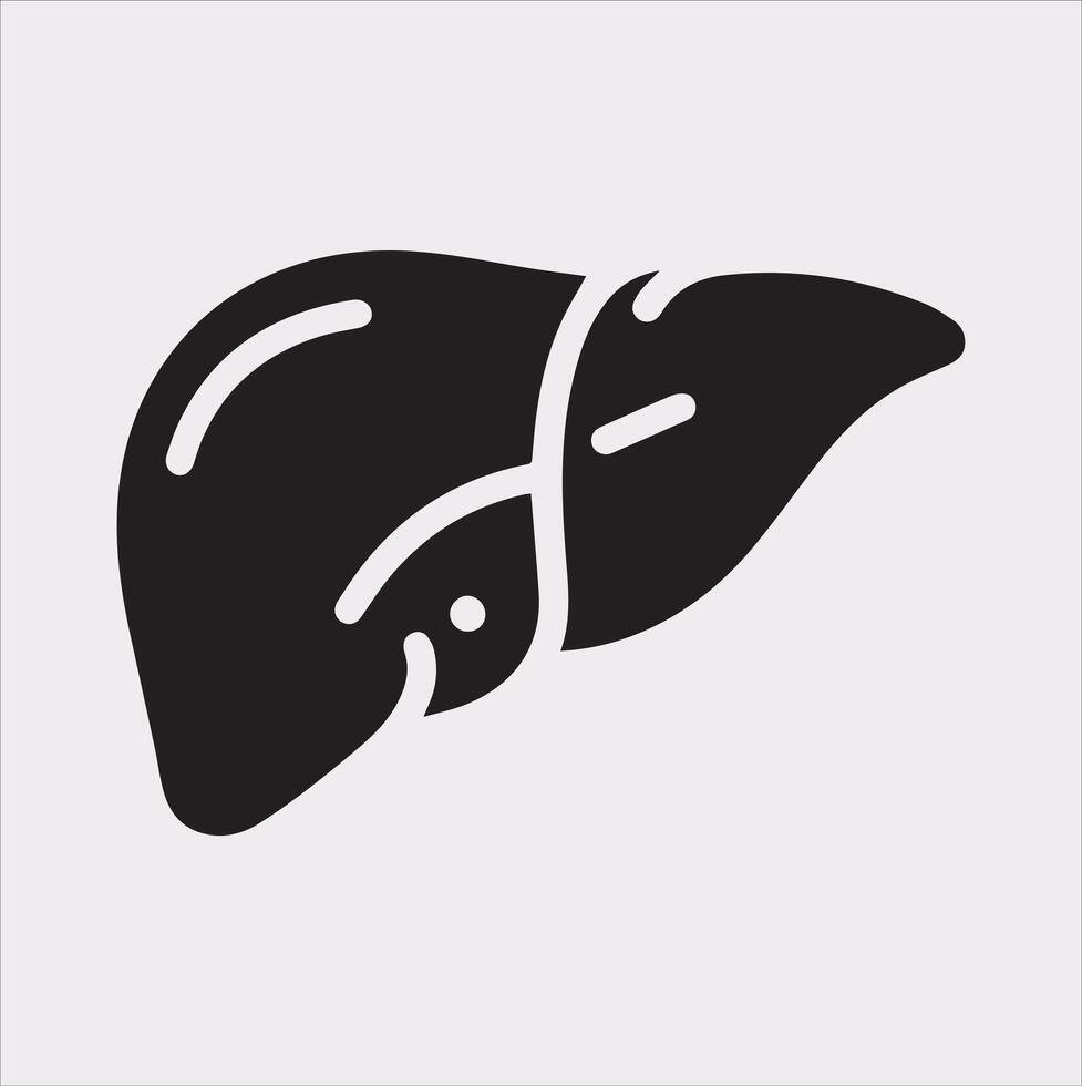 Liver Silhouette Illustration High-Resolution White Background Art vector