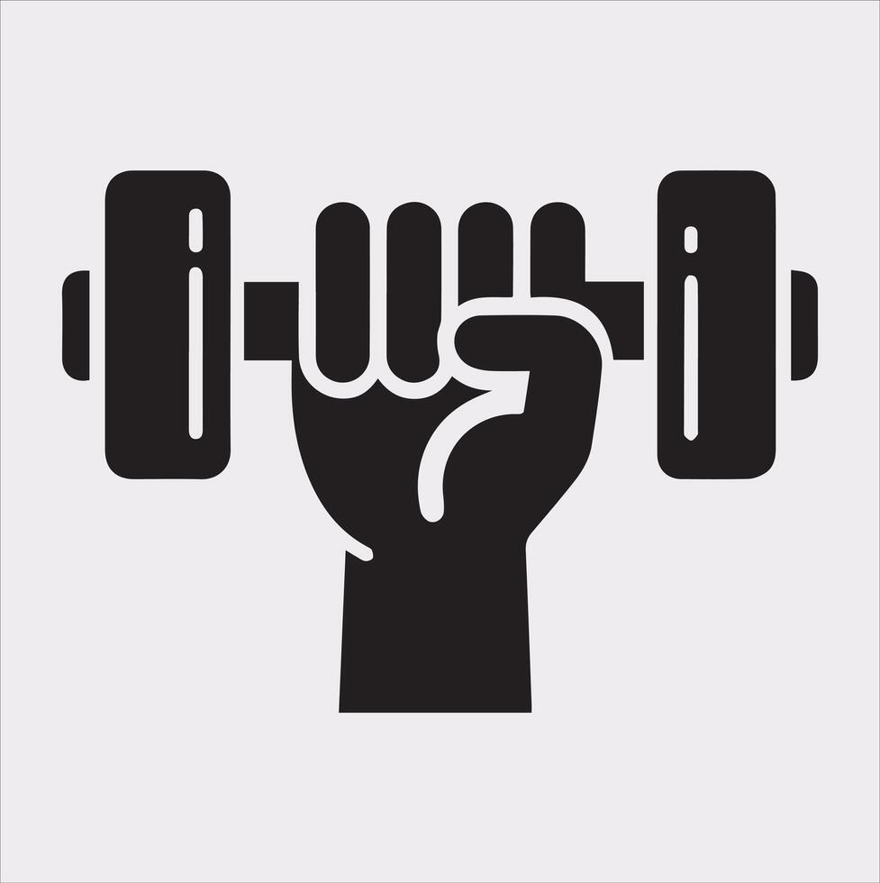 Professional-Grade Dumbbell Holding Silhouette for Marketing vector