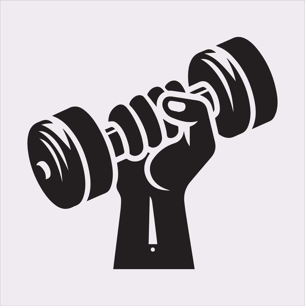 Dumbbell Holding Silhouette - Ideal for Fitness Logos vector