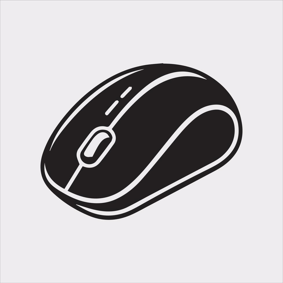 Minimalist Mouse Silhouette Illustration on White vector