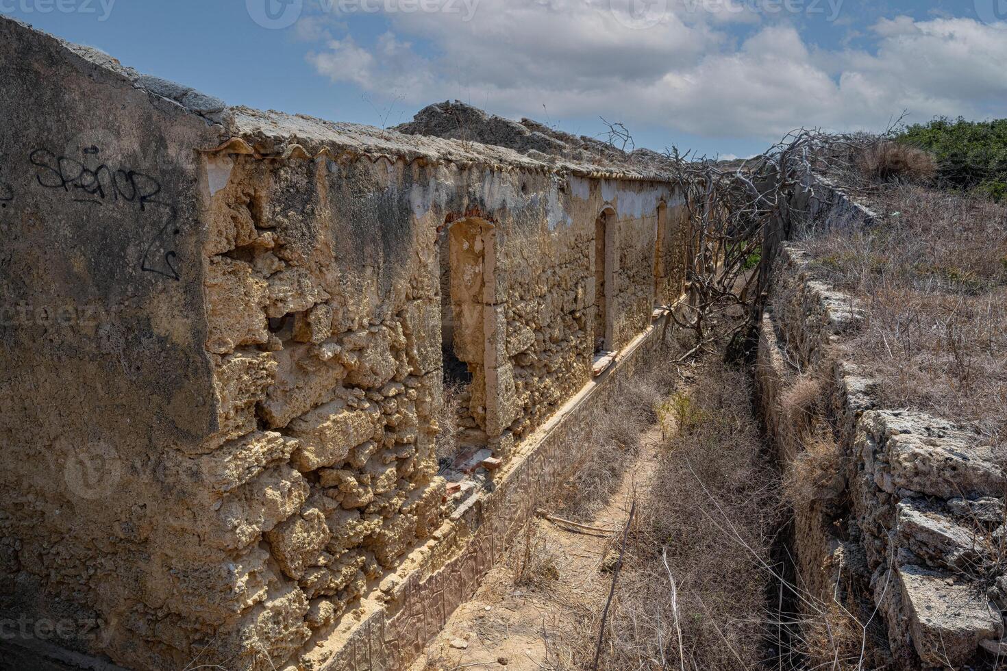 Ancient ruins in the reserve of the plemmirio in Siracusa photo