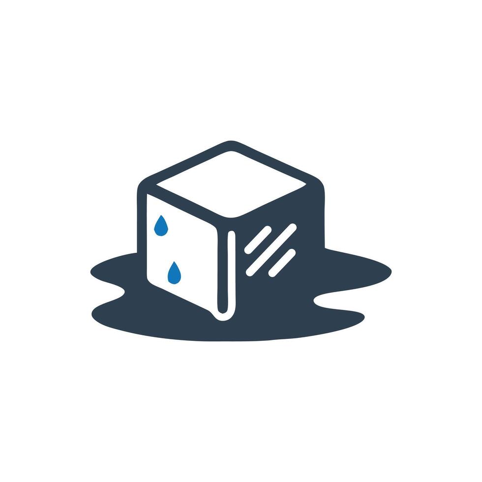 Melting Ice Cube Icon vector