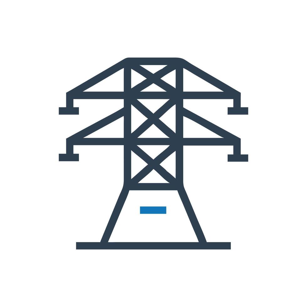 Electric Powerline Tower Icon on white background vector