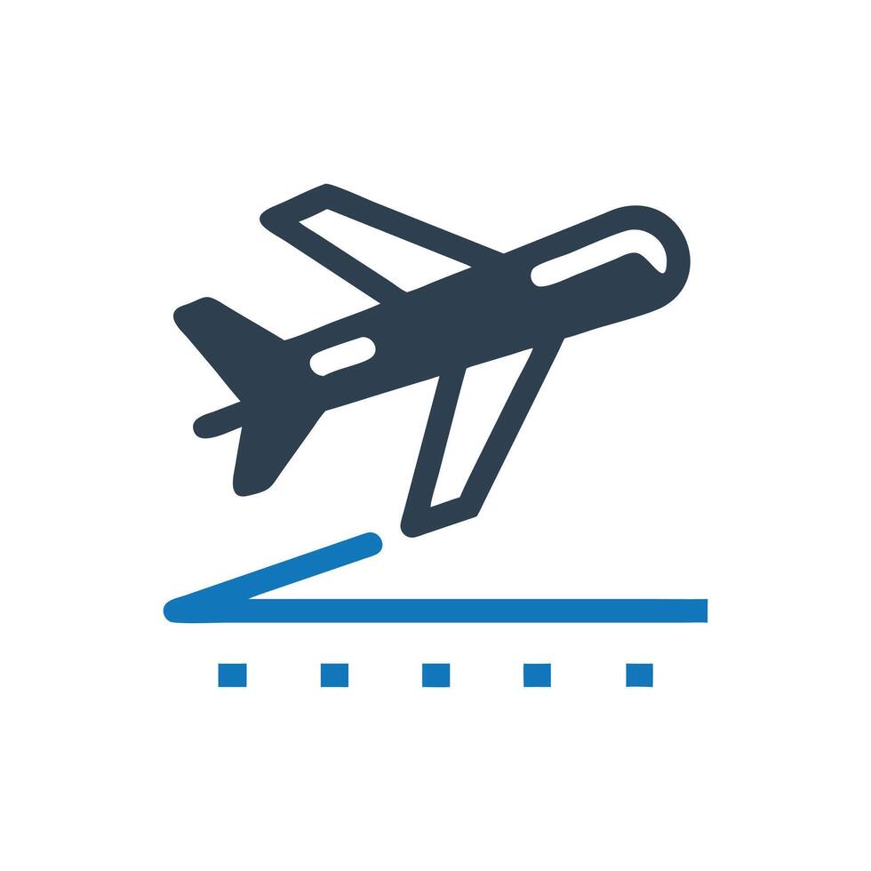 Jet plane Takeoff icon on white background vector