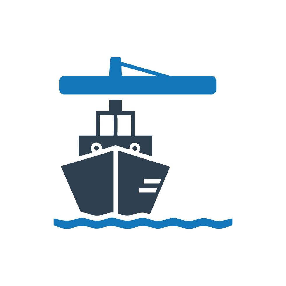 Cargo ship icon on white background vector