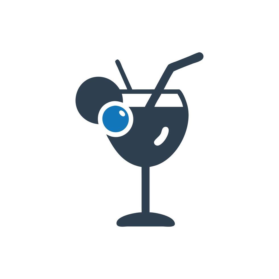 Martini glass icon with olive icon on white background vector