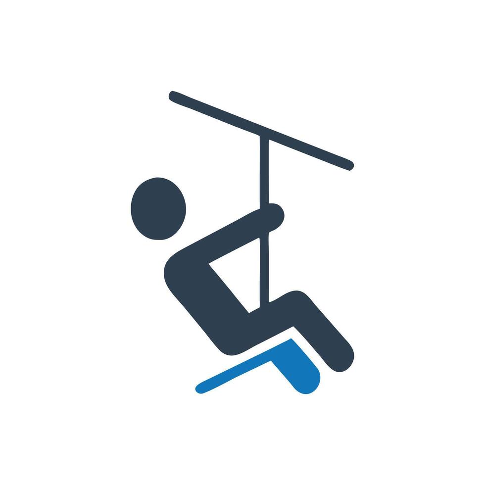 Zip line icon vector